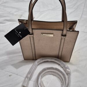 Kate Spade Metallic Saffia Rose Gold Mini Tote